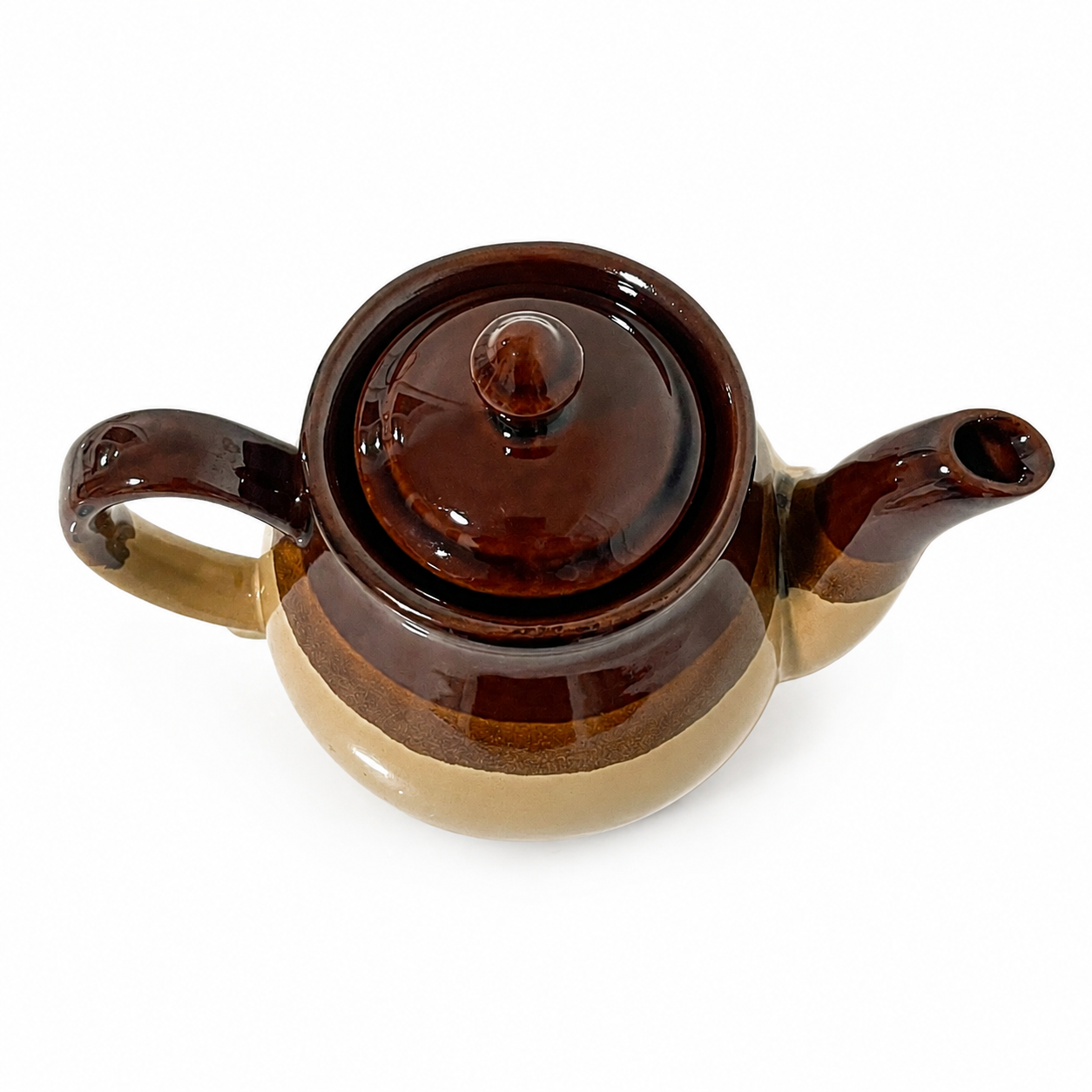 1980a Pour La Cuisine Brown Stoneware Teapot - French Country Style