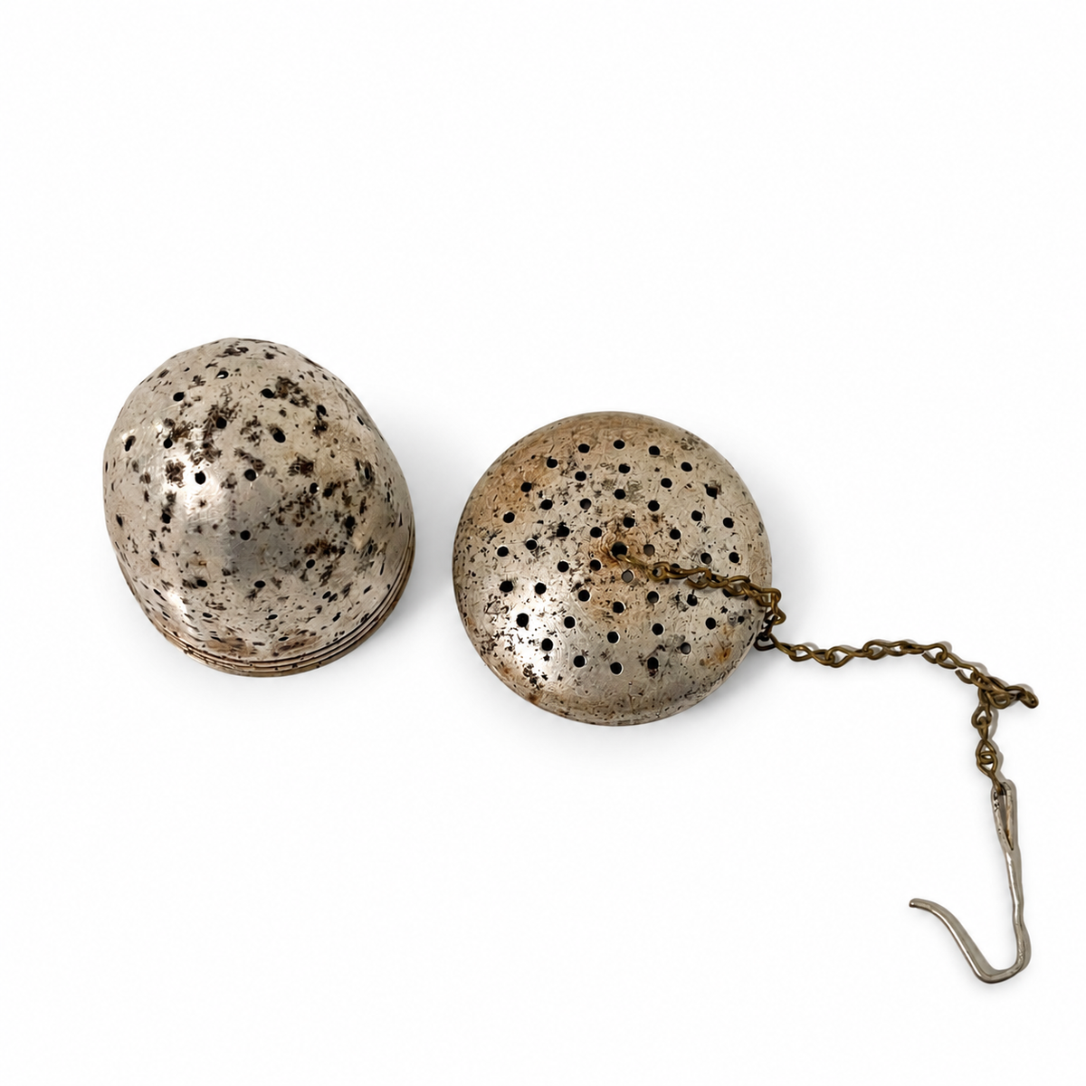 Vintage Tea Ball Infuser & Wire Mesh Tea Strainer Set - 1960s–1970s