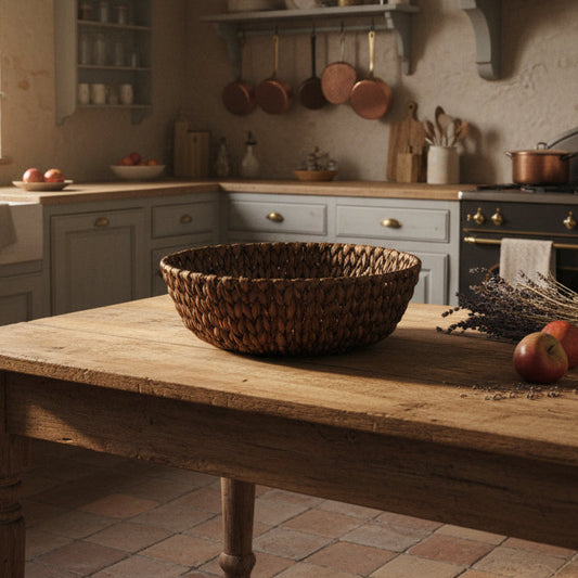 Vintage Water Hyacinth Woven Basket