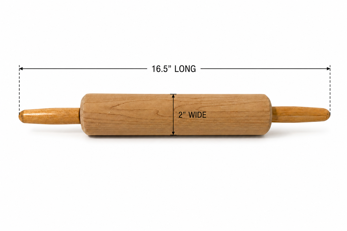Vintage Solid Wood Rolling Pin 16.5" - Farmhouse Kitchenware