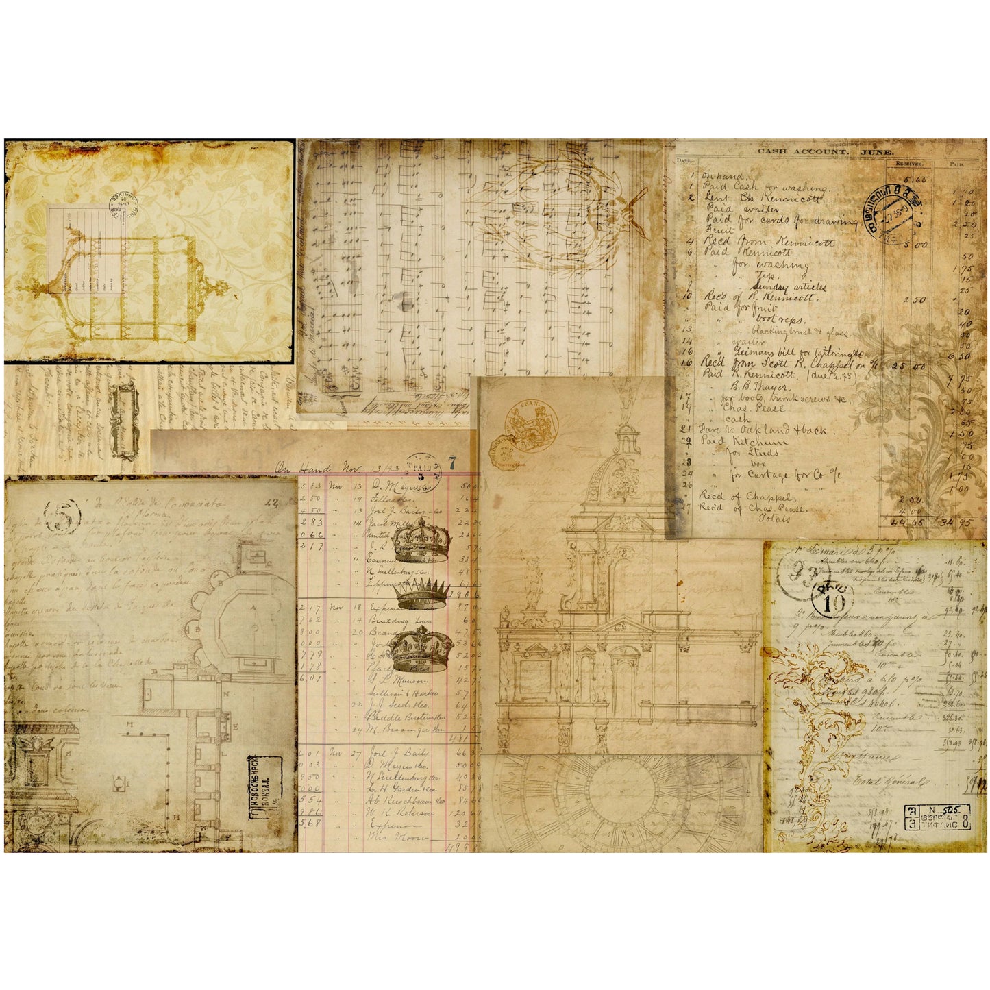 Warm Typography Decoupage Paper - Roycycled Treasures