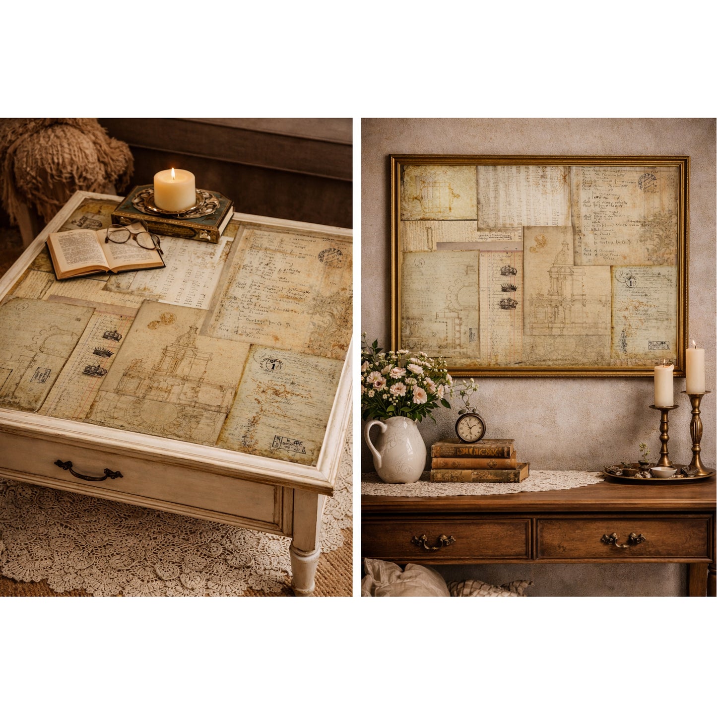 Warm Typography Decoupage Paper - Roycycled Treasures