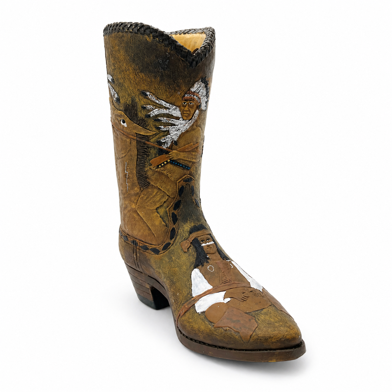 Western Boot Vase Resin Cowboy Boot Planter - Rustic Ranch Style Decor