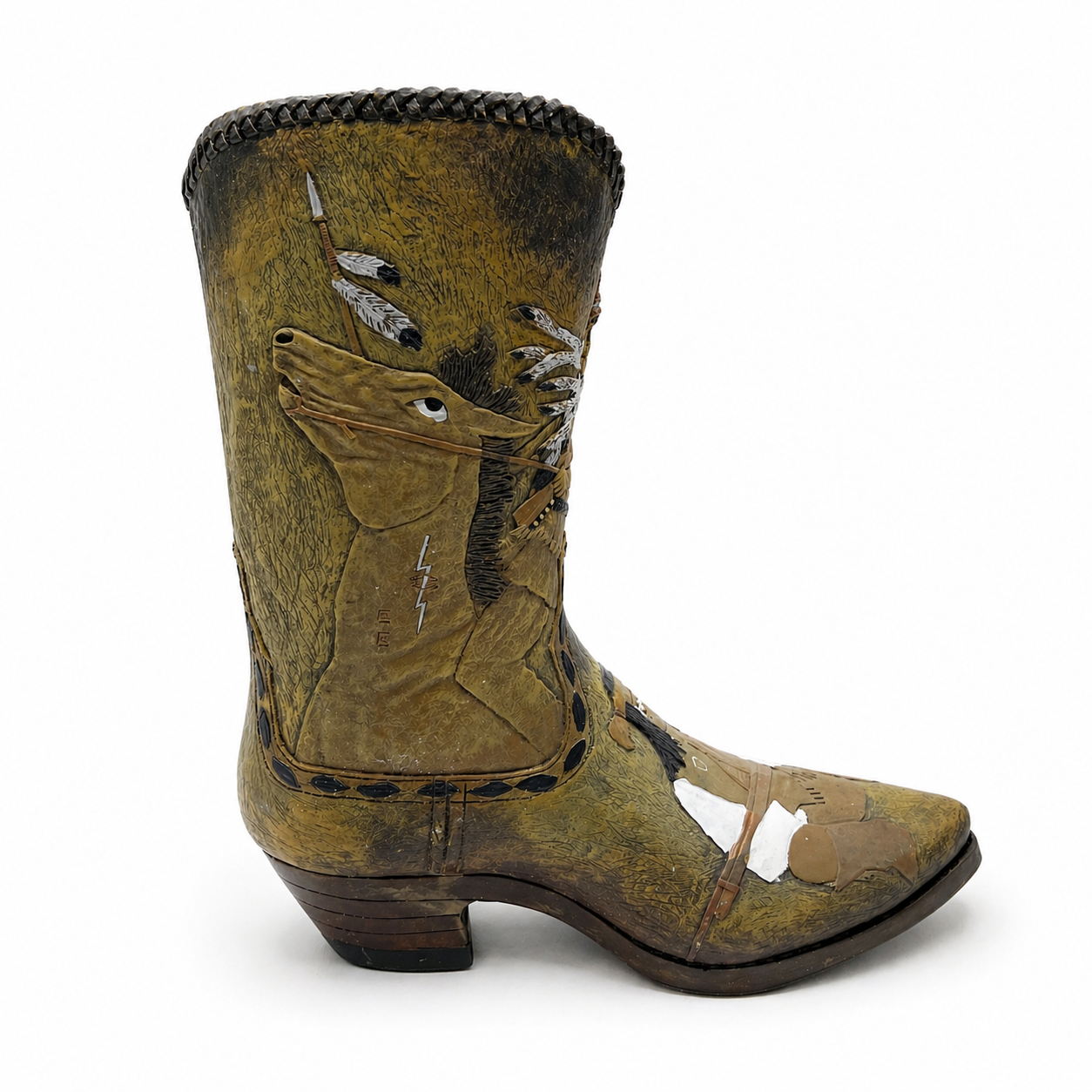 Western Boot Vase Resin Cowboy Boot Planter - Rustic Ranch Style Decor