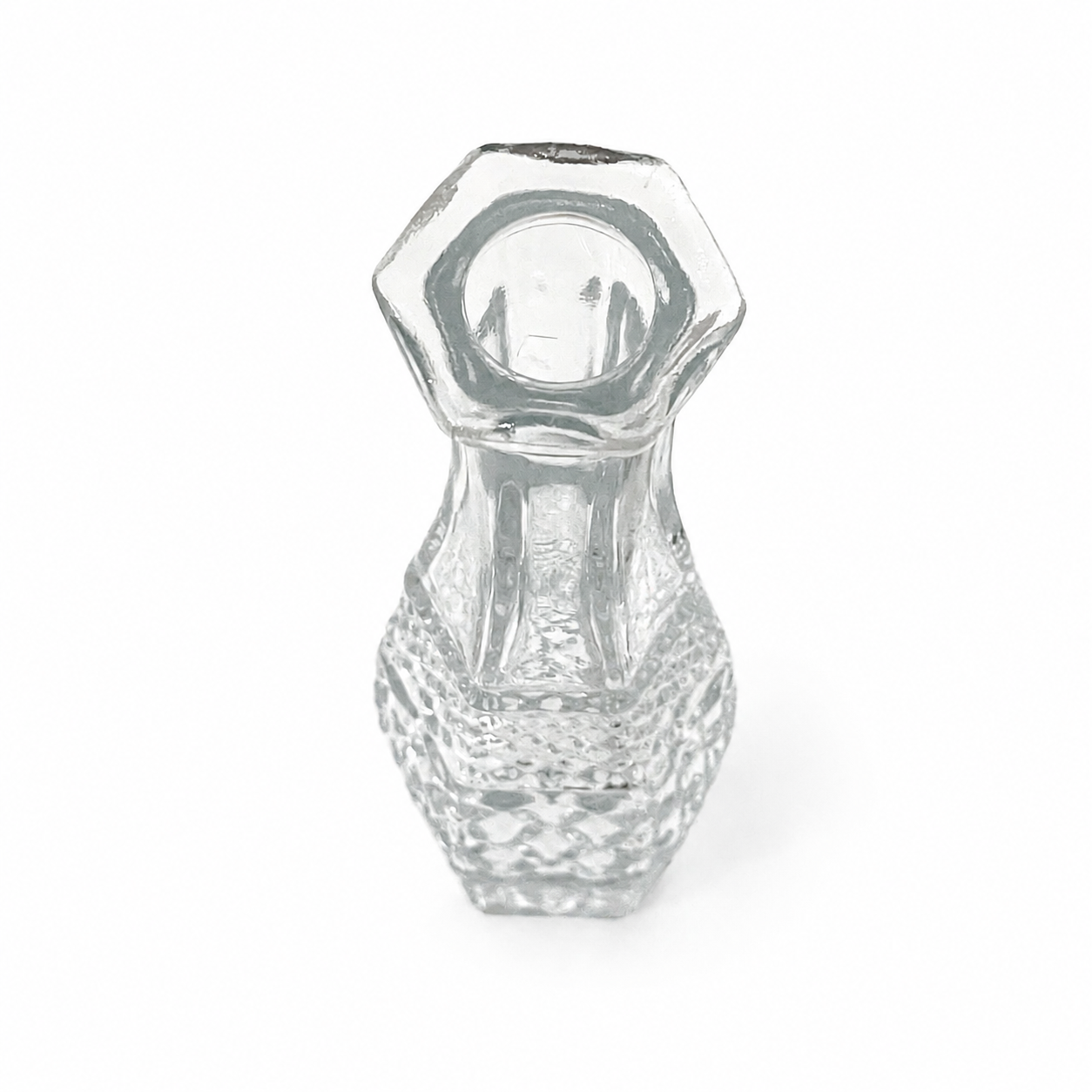 1960s Anchor Hocking Wexford Clear Pressed Glass Bud Vase - USA