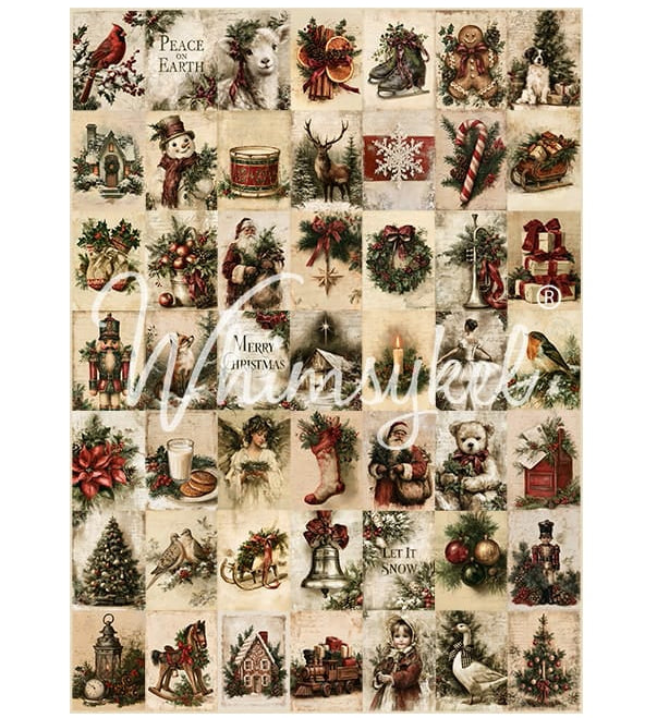Whimsykel Designs Christmas Keepsakes Decoupage Paper – 29 x 21 Inch