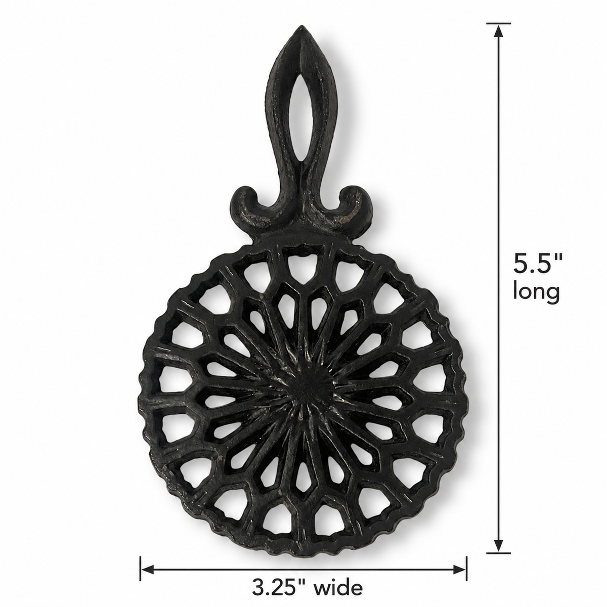Vintage Wilton Cathedral Wheel Cast Iron Trivet - Black Hot Plate