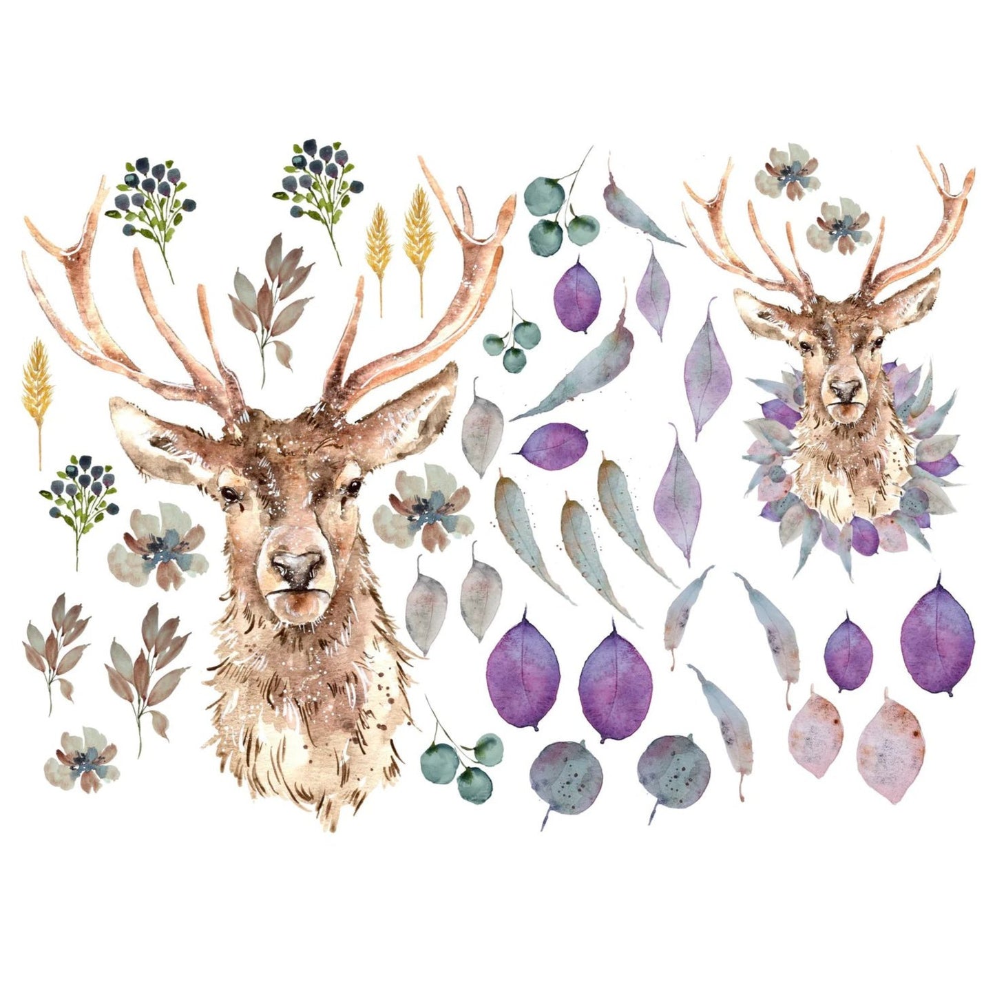 Roycycled Treasures Winter Stag Decoupage Tissue Paper - 20" x 30"