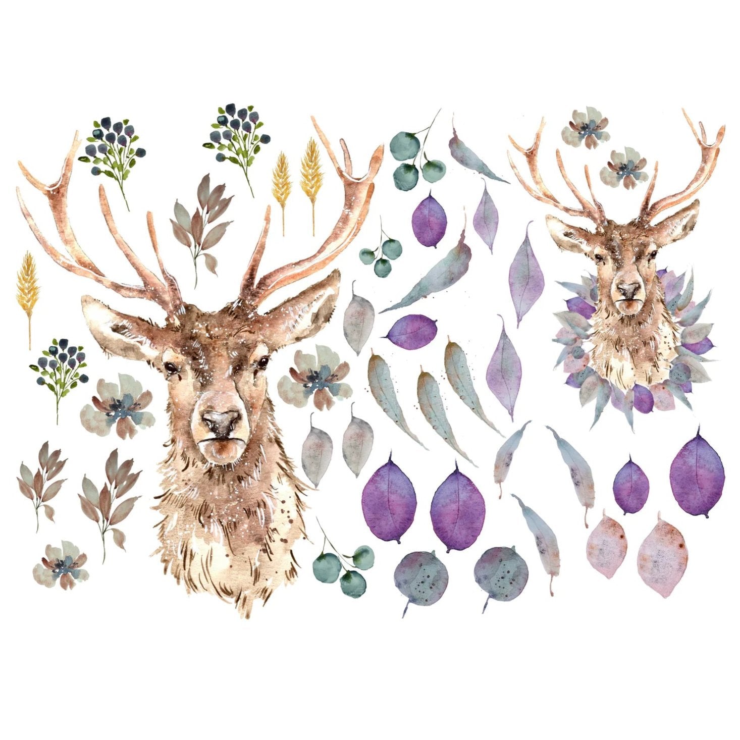 Roycycled Treasures Winter Stag Decoupage Tissue Paper - 20" x 30"