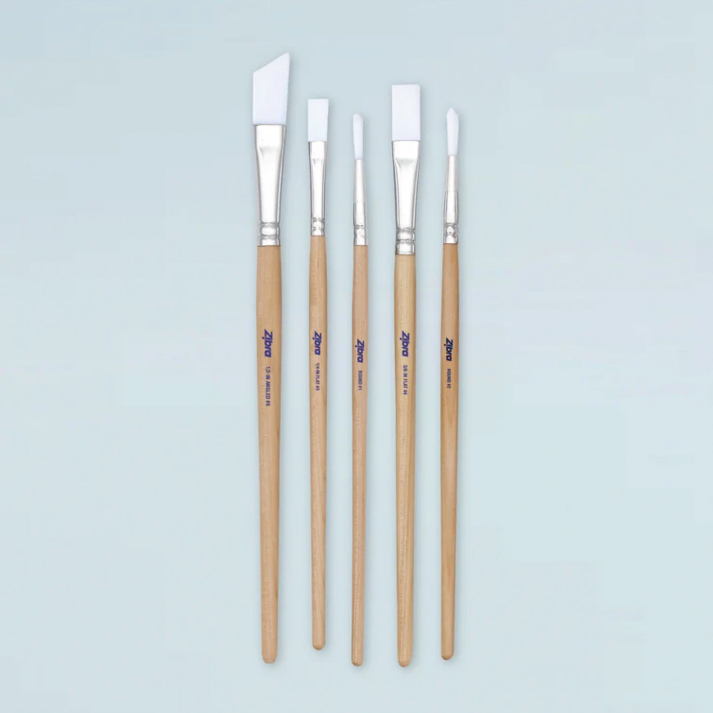 Zibra Small Artist Paint Brush Set - 5 Piece Detail Kit with Pouch
