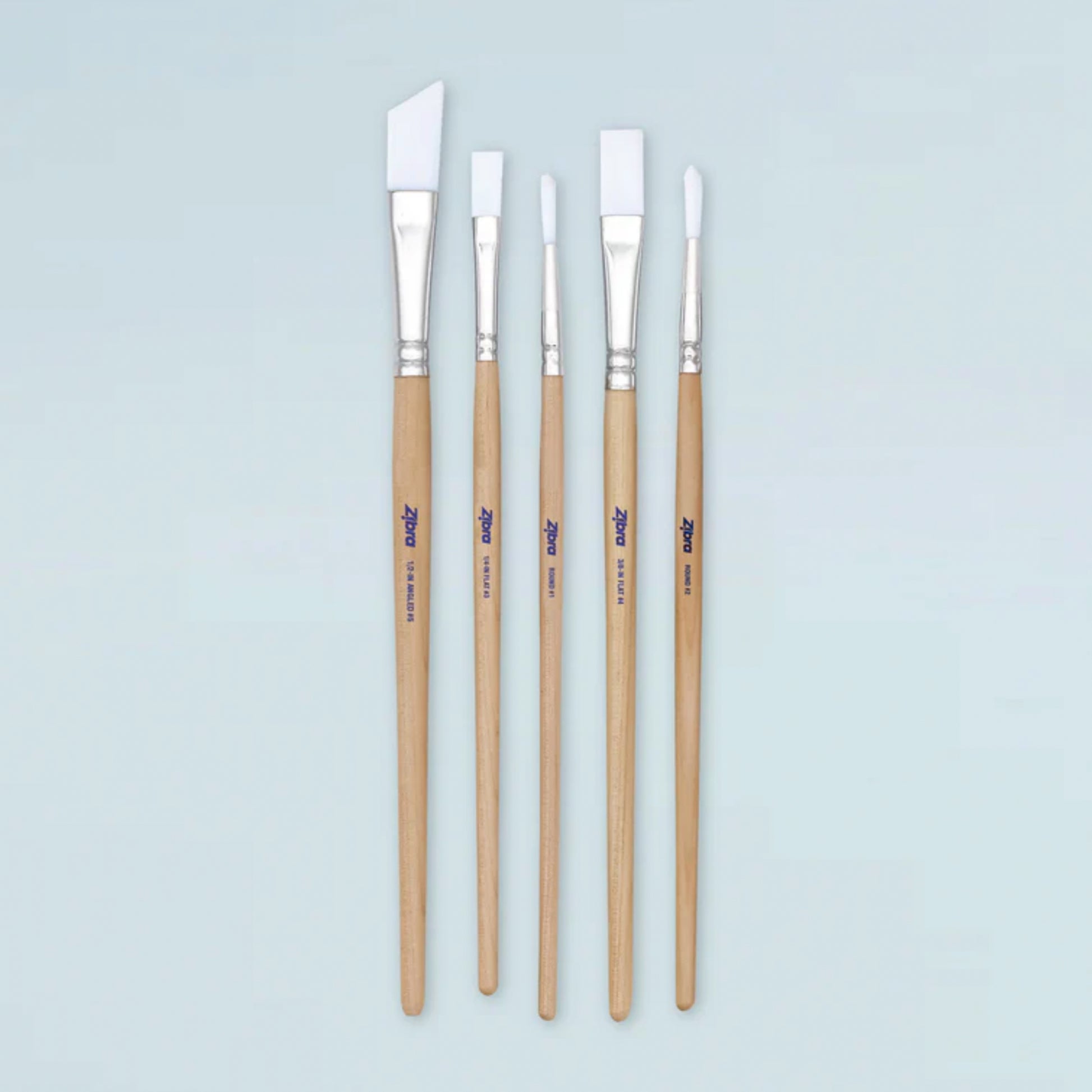 Zibra Small Artist Paint Brush Set - 5 Piece Detail Kit with Pouch