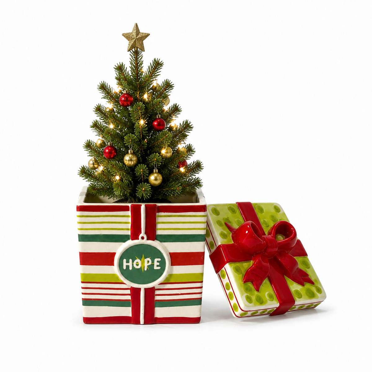 American Atelier At Home "Hope" Earthenware Gift Box - Christmas Decor
