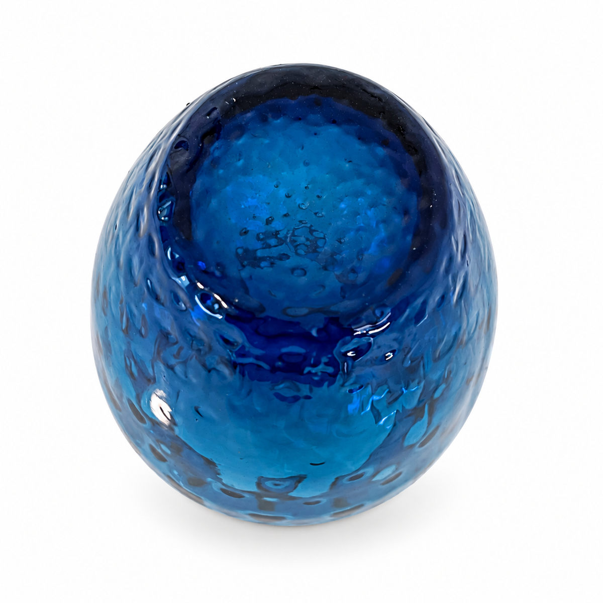 Vintage Teal Blue Art Glass Vase 5.5 Inch - Collectable Decor