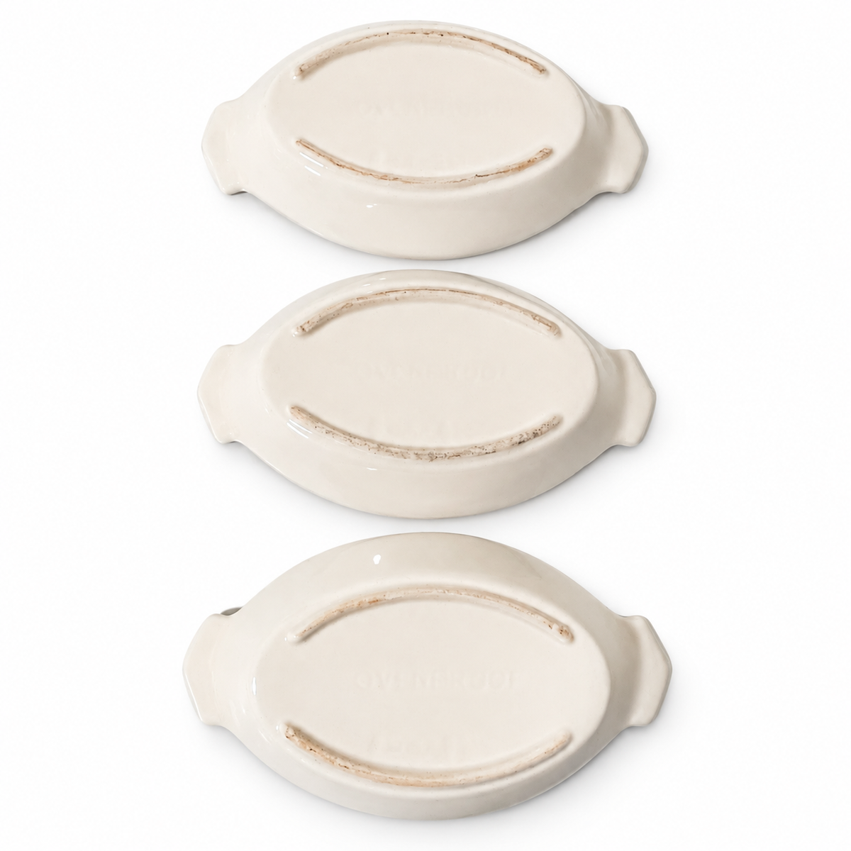 Vintage California Pottery White Au Gratin Dishes – Set of 3 - USA