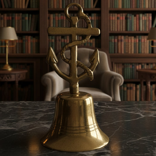 Vintage Brass Nautical Bell with Clapper - Maritime Decor England