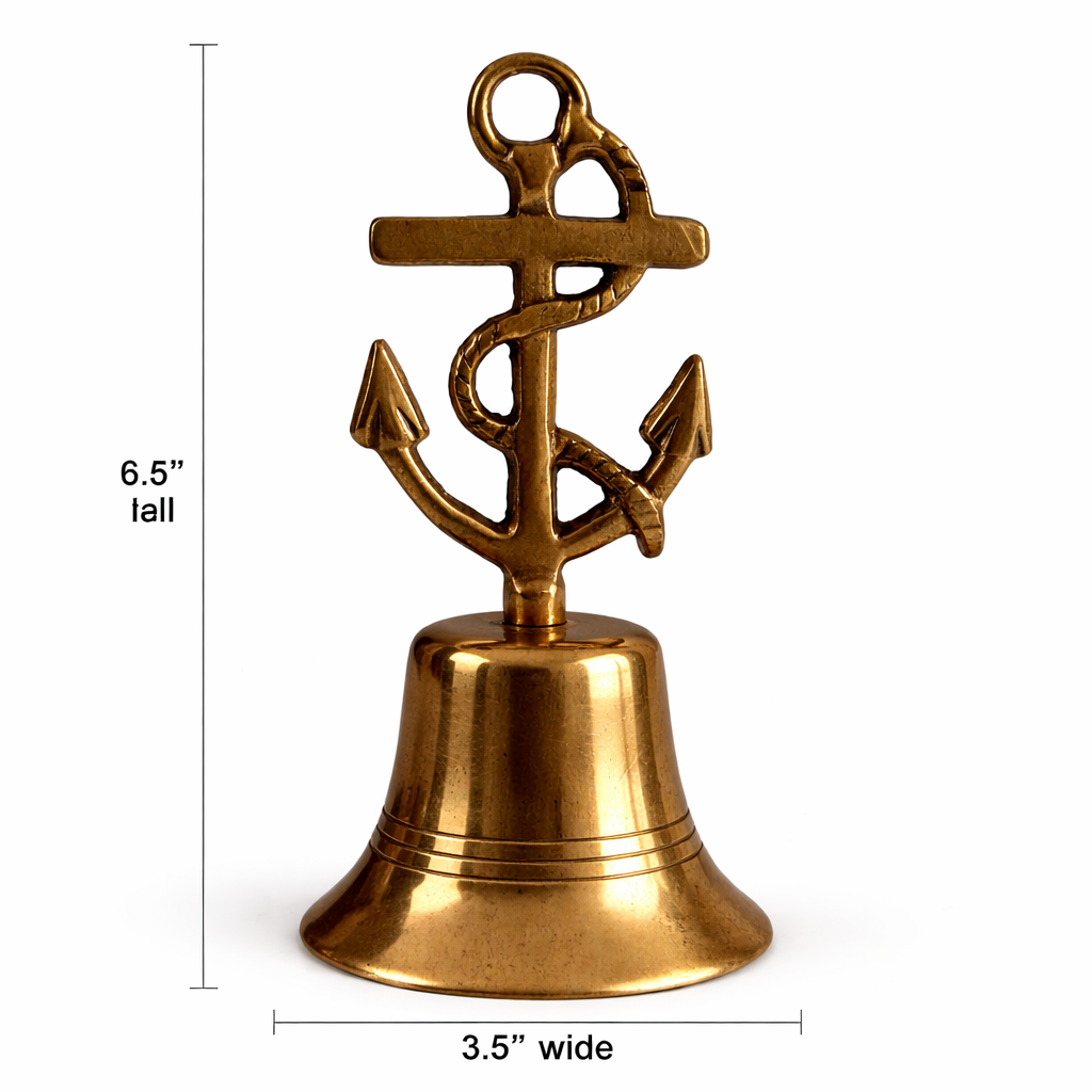 Vintage Brass Nautical Bell with Clapper - Maritime Decor England