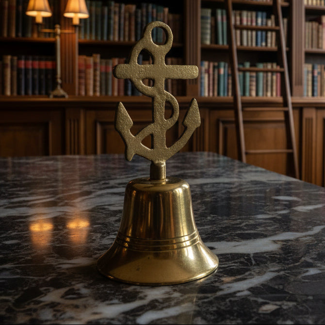 Vintage Brass Nautical Bell with Clapper - Maritime Decor England