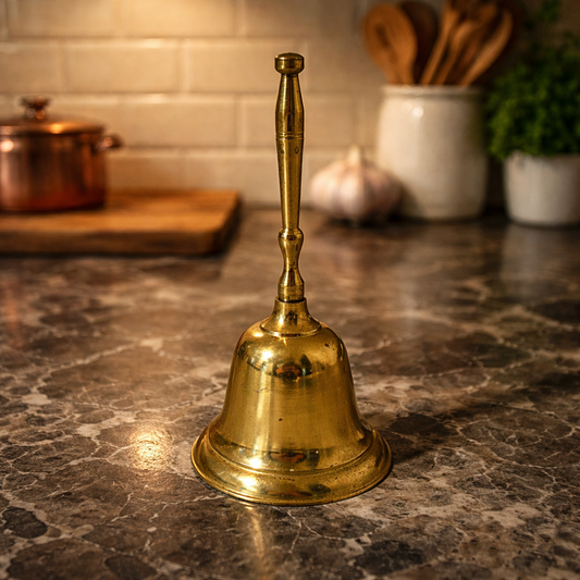 Vintage Brass Bell with Clapper - Classic Design Crafted in Japan