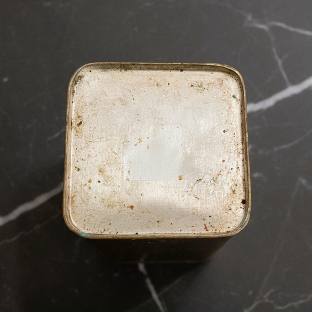 Vintage Brass Coffee Tin Etched Arabica Beans Kitchen Storage Canister