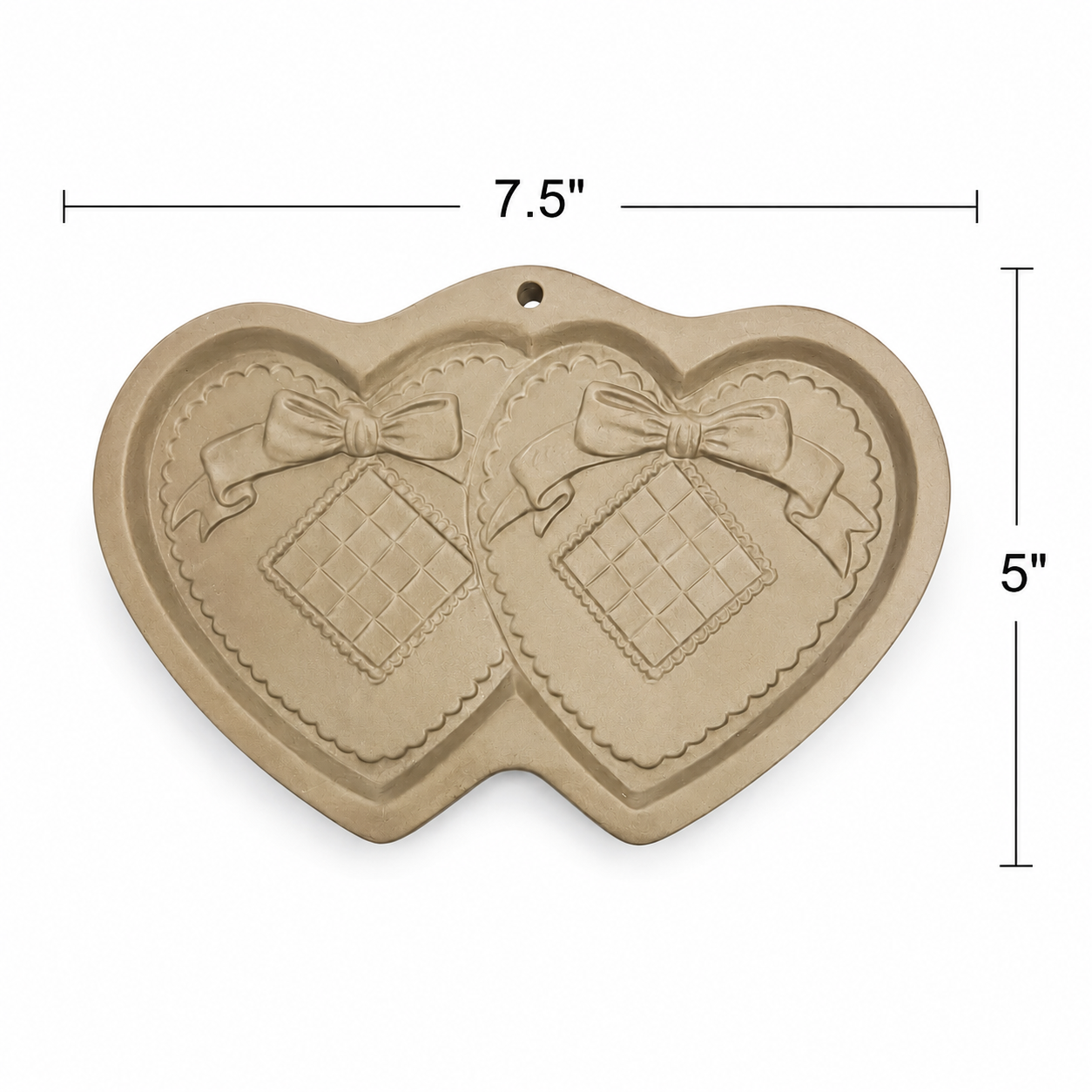 1988 Hill Design Brown Bag Double Hearts Cookie Art Mold - Made in USA