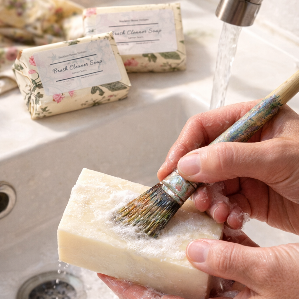 Brush Cleaner Soap Lemon Scent Handcrafted in Oregon - Brushes & Hands