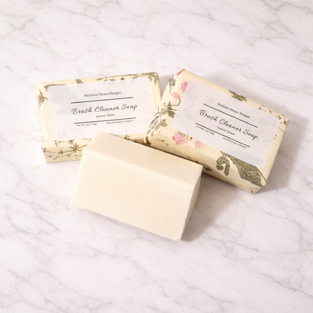Brush Cleaner Soap Lemon Scent Handcrafted in Oregon - Brushes & Hands