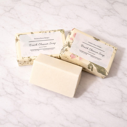 Brush Cleaner Soap Lemon Scent Handcrafted in Oregon - Brushes & Hands