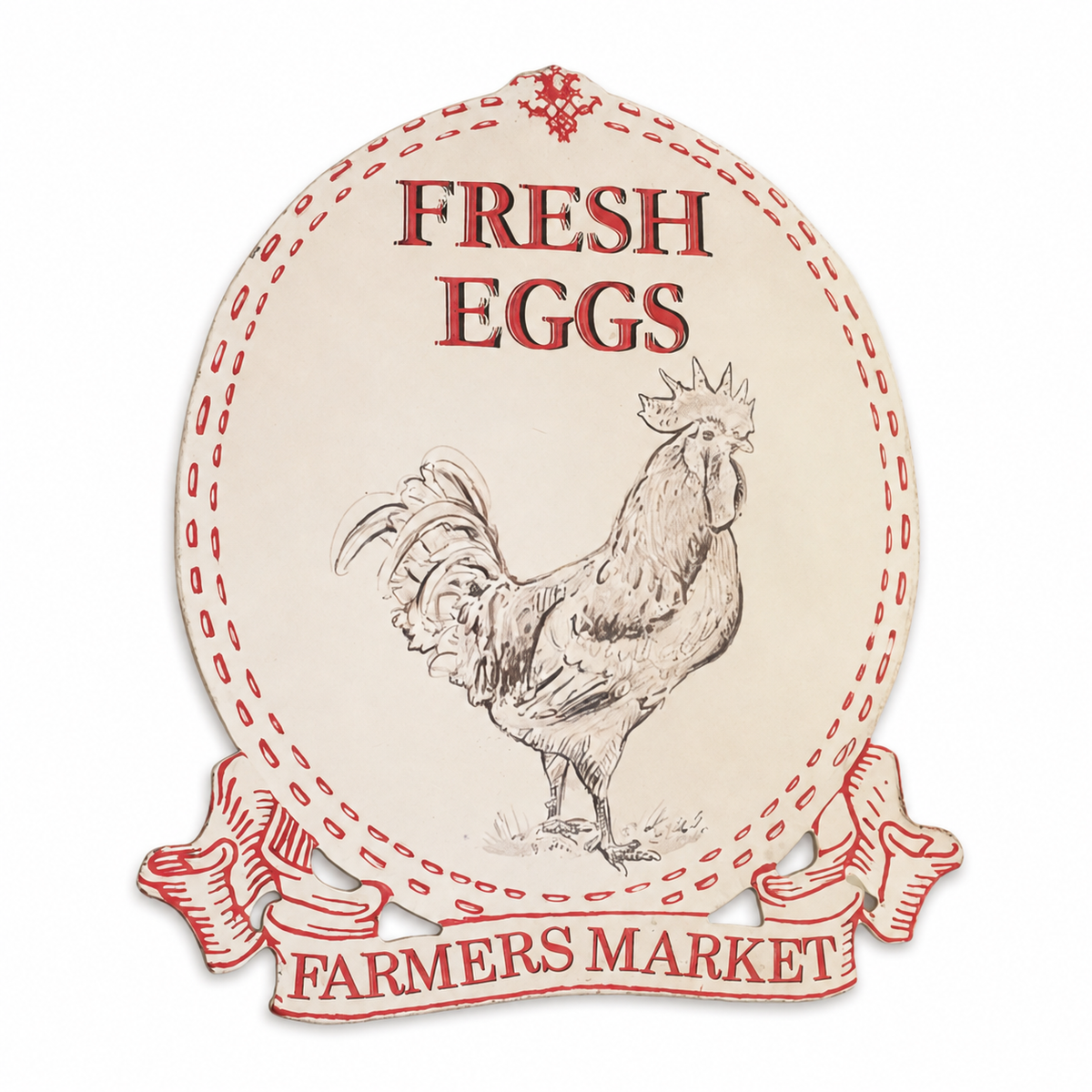 Chad Barrett Fresh Eggs Metal Sign - Farmers Market Farmhouse Decor