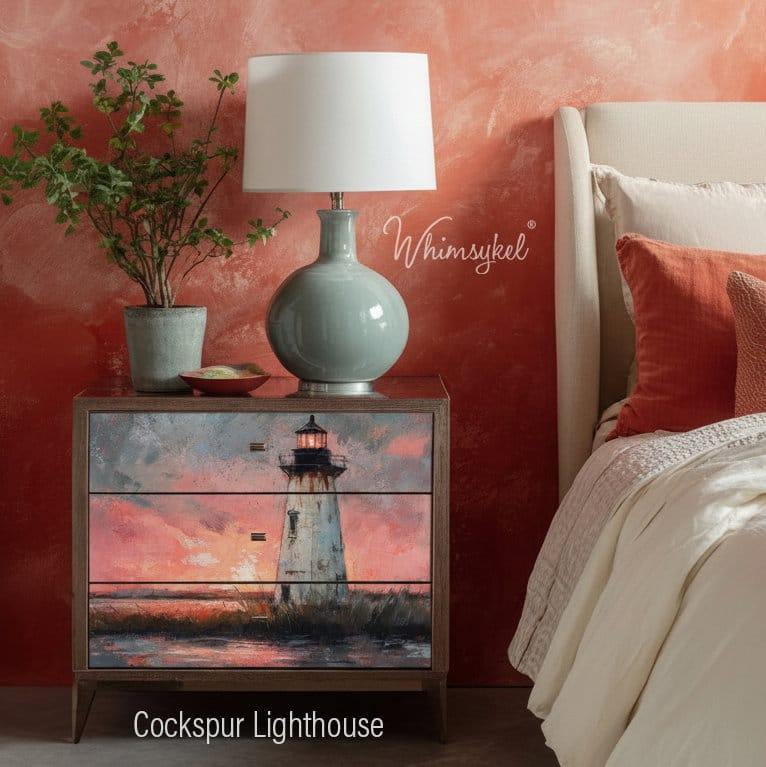 Whimsykel Designs Cockspur Lighthouse Decoupage Paper - 29" x 21"