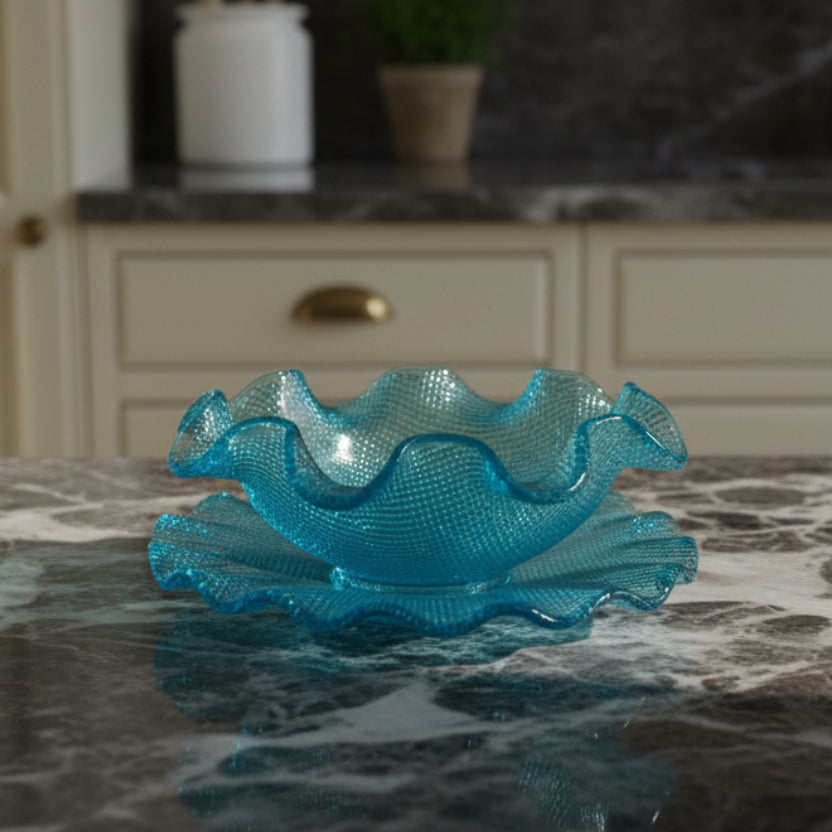 1960s Colony Glass Dessert Bowl with Underplate