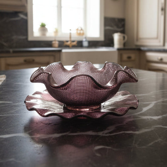 1960s Colony Glass Dessert Bowl with Underplate