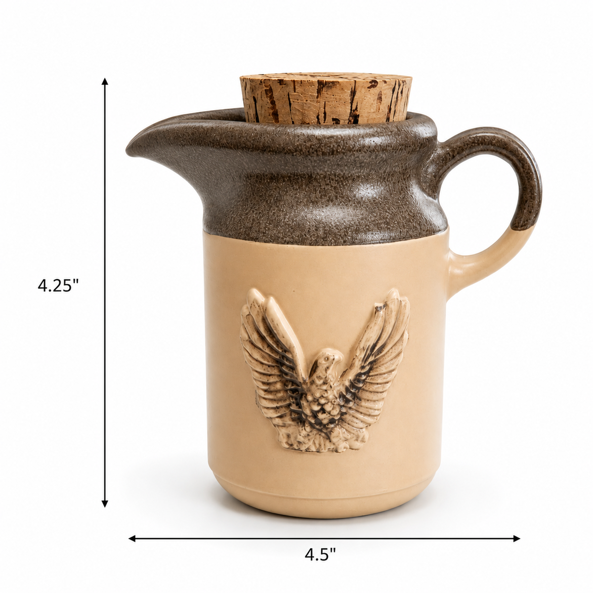 Vintage Concord Stoneware Pitcher with Embossed Eagle - Nagoya Japan