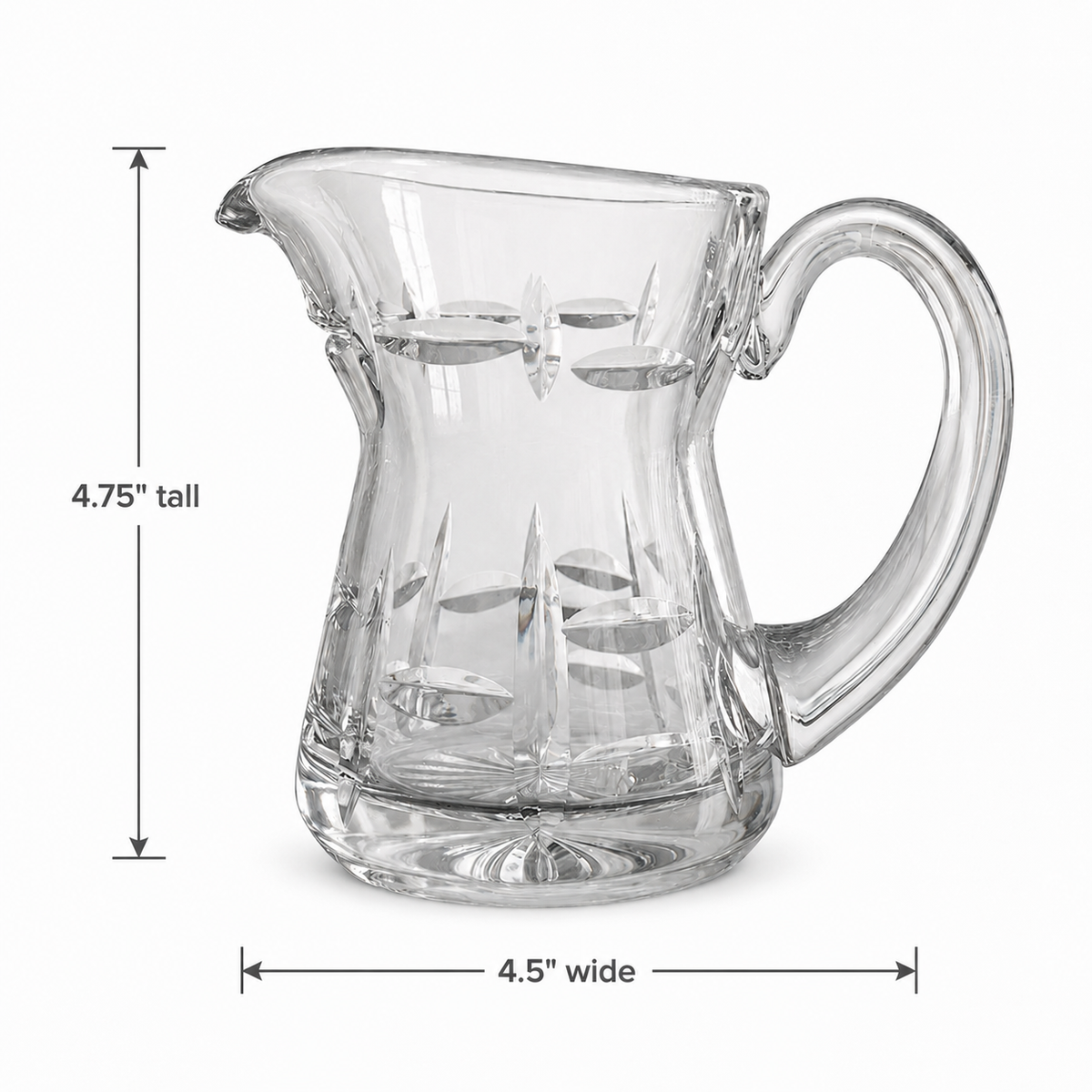 Elegant Clear Crystal Creamer 6 Ounce Capacity - Decorative Details