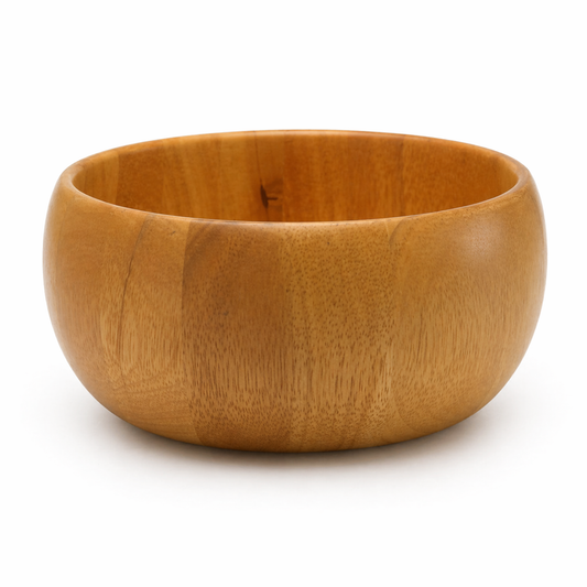 Vintage Decorative Wood Bowl 8.75 Inch - Rustic Farmhouse Serving