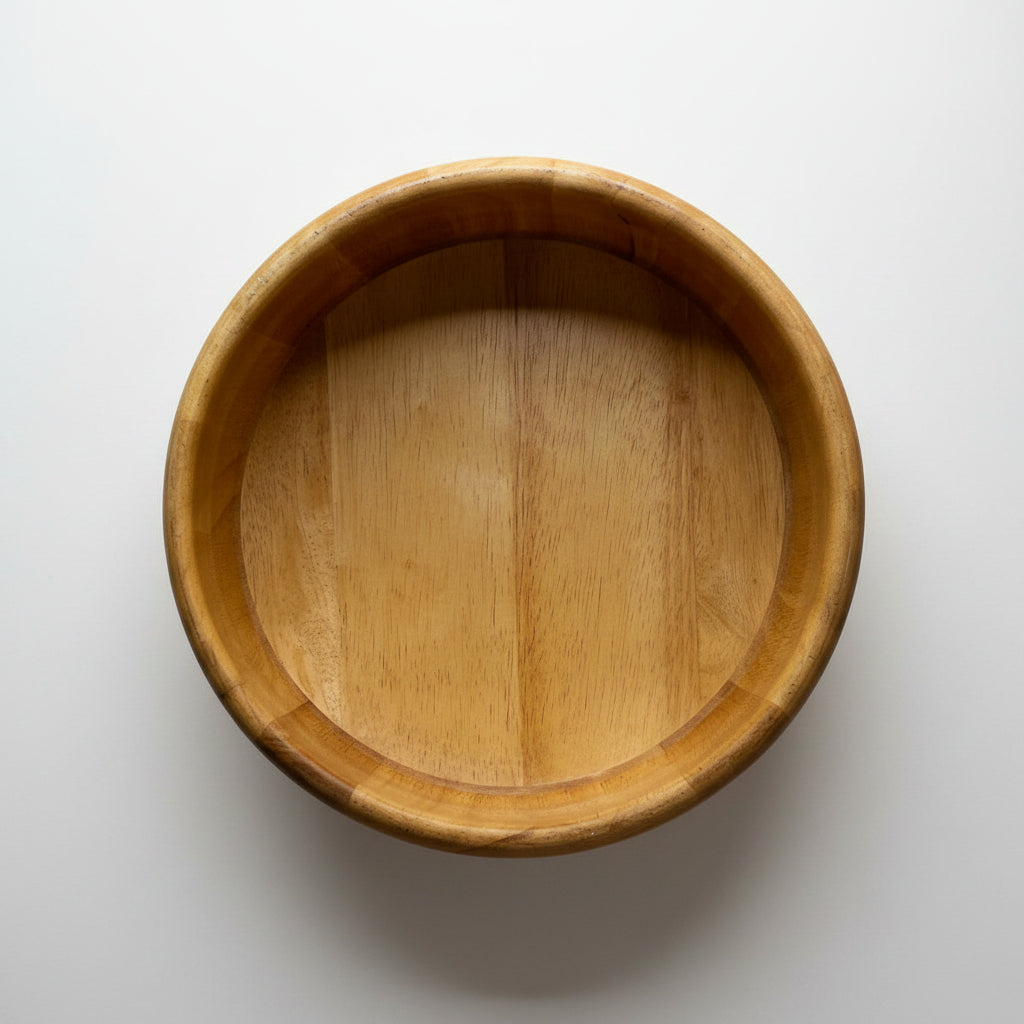 Vintage Decorative Wood Bowl 8.75 Inch - Rustic Farmhouse Serving