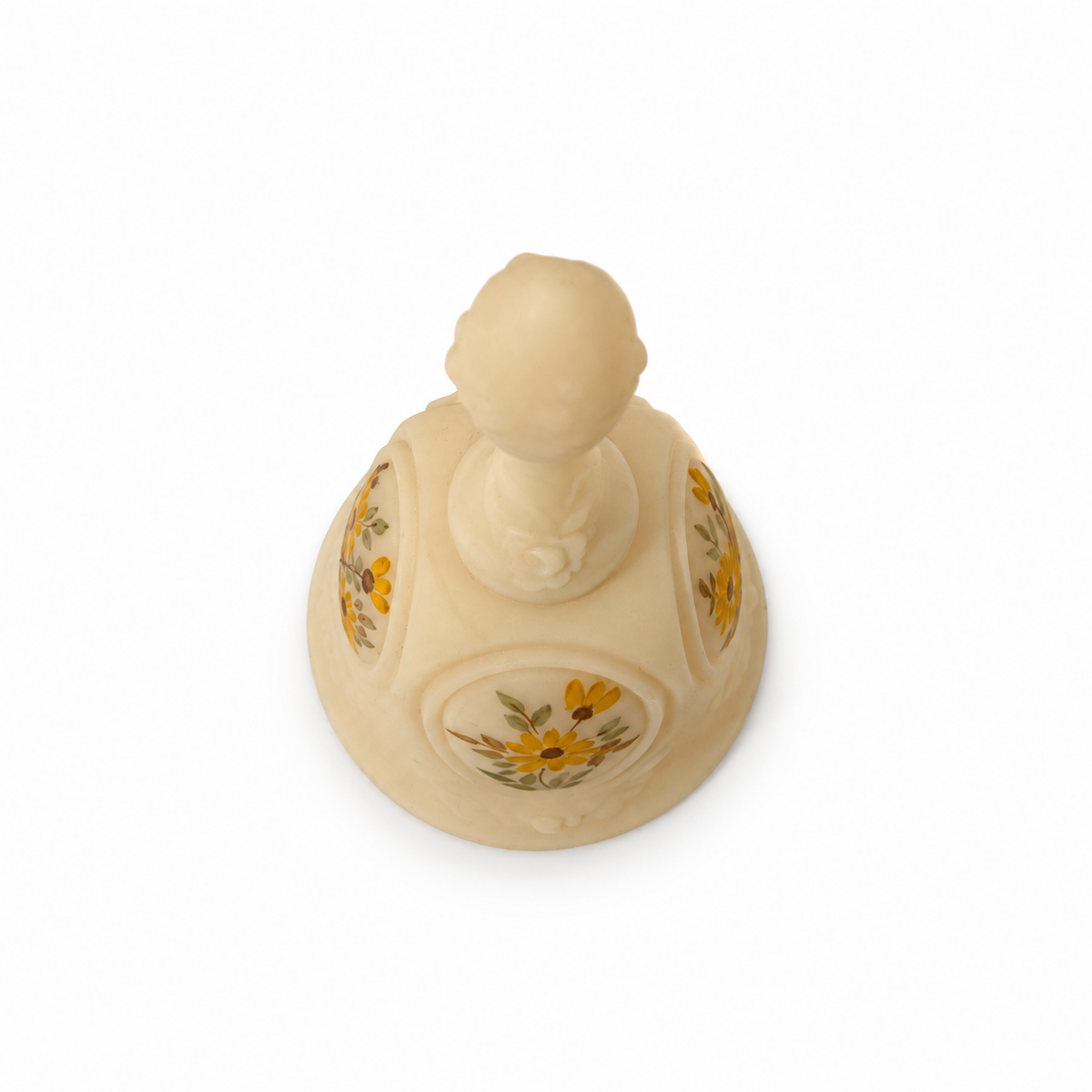 Vintage Fenton Daisies on Cameo Satin Medallion Bell - Amelia Mason