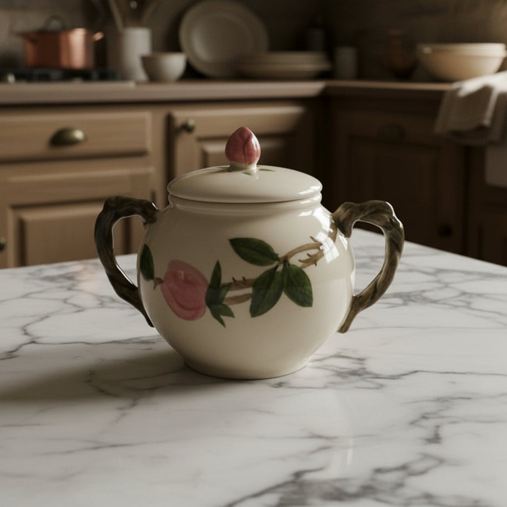 1980s Franciscan Desert Rose Lidded Sugar Bowl