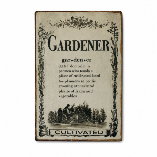 Vintage Inspired Gardener Metal Sign - Rustic Farmhouse Wall Decor
