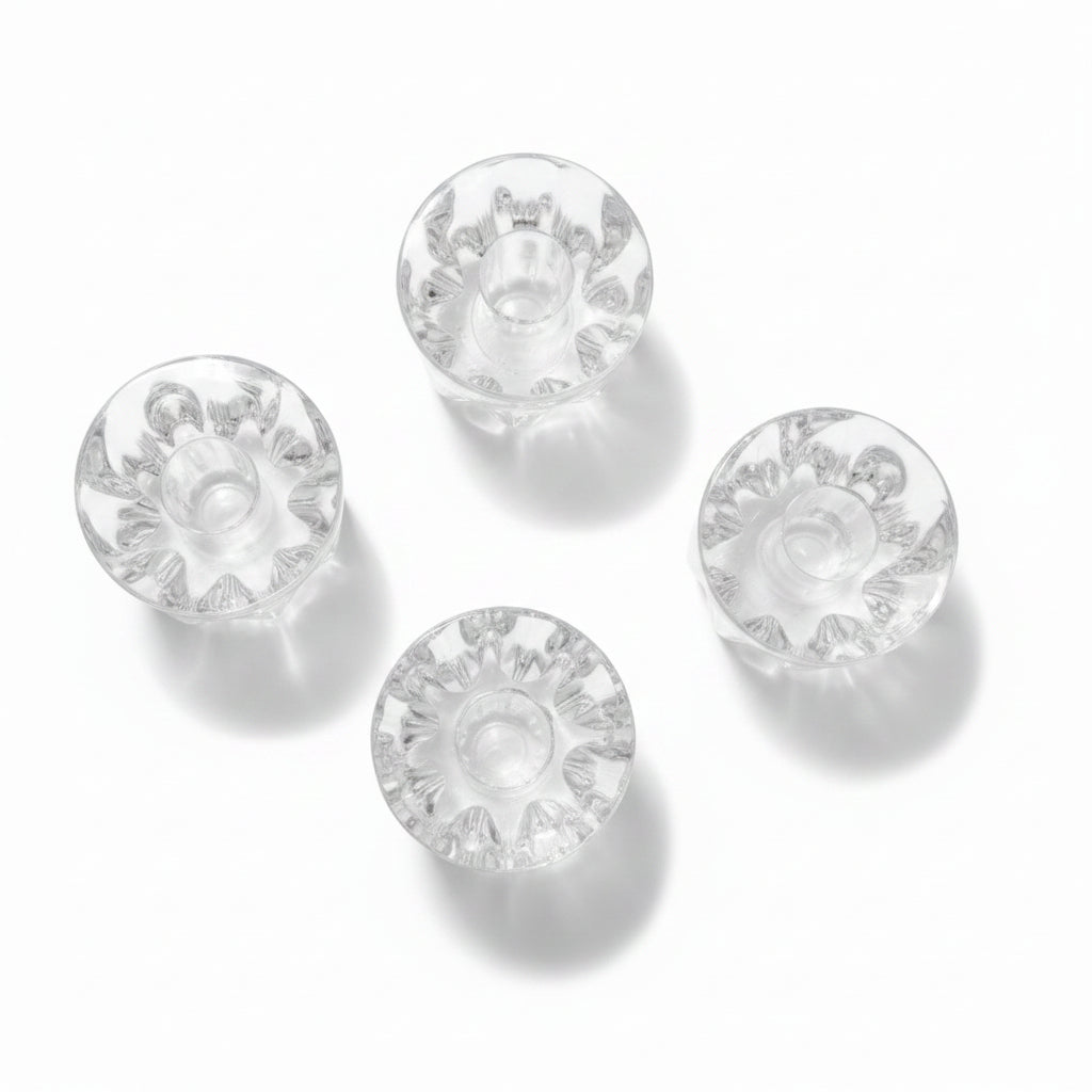 Heavy Glass Taper Candle Holders - Set of 4 Minimalist Table Decor