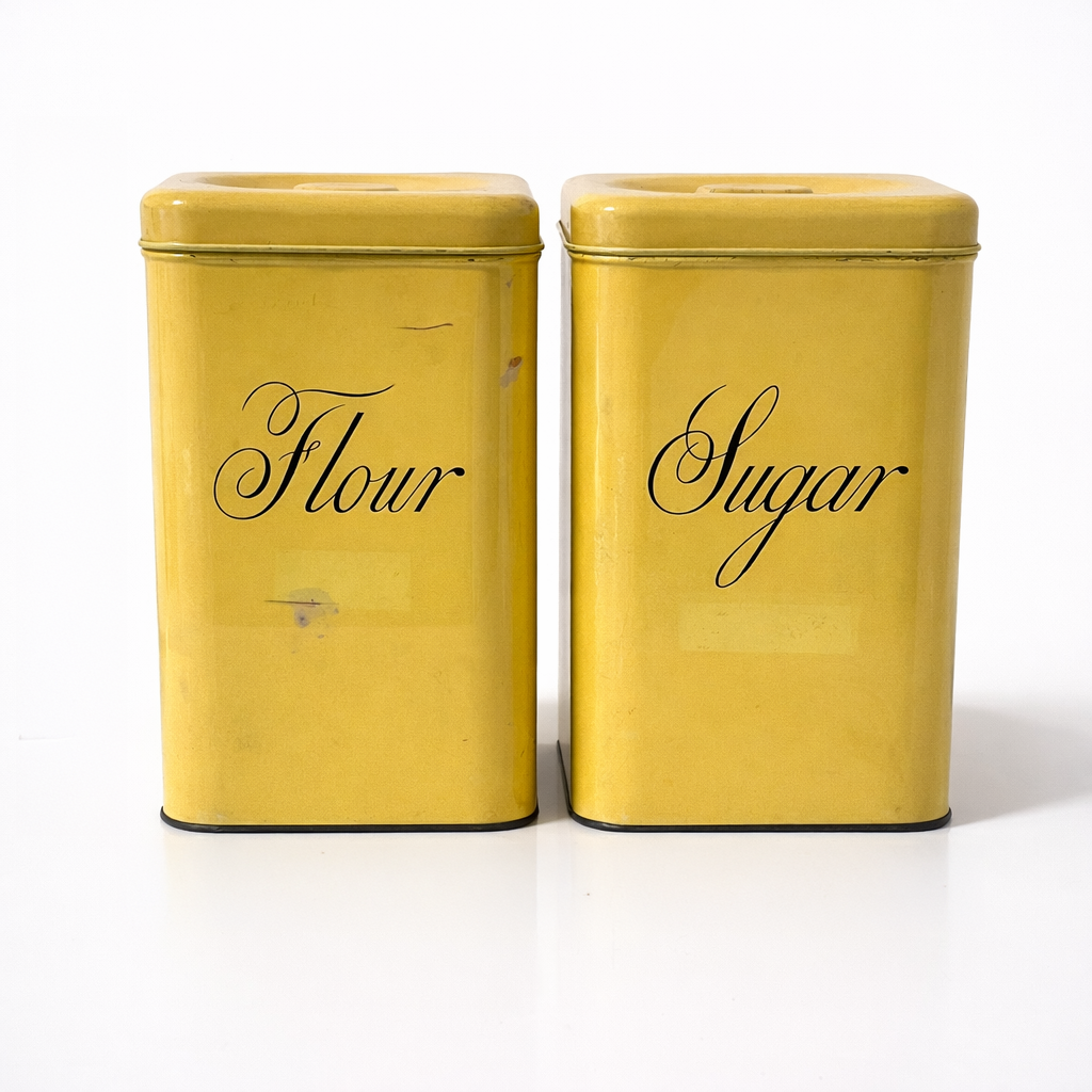 Vintage Harvell Kilgore Flour and Sugar Canisters - Made in USA c1950s