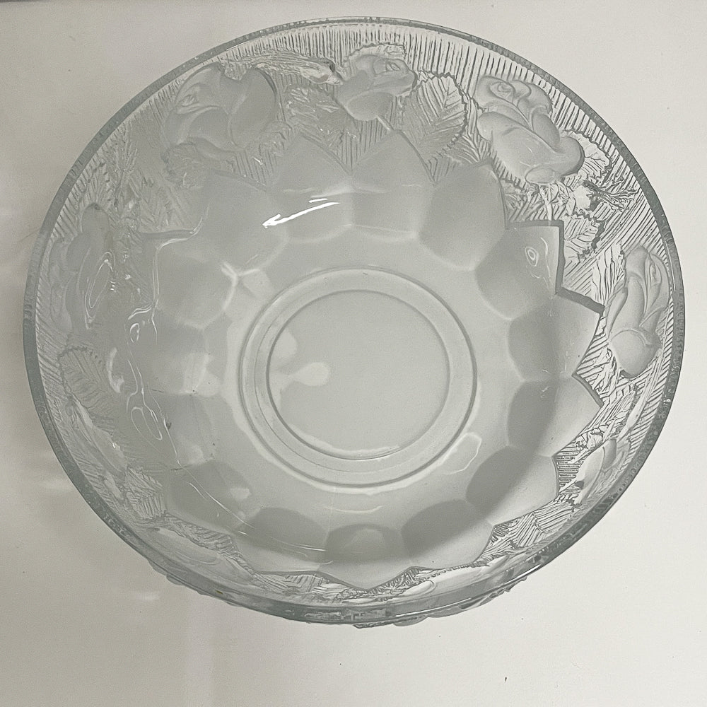 Vintage Home Beautiful Sandra Crystal Bowl | Frosted Rose Paneled Design
