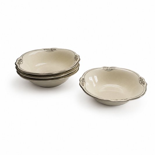 1960s Homer Laughlin Silver Rose Patrician Dessert Bowl - Set of 4