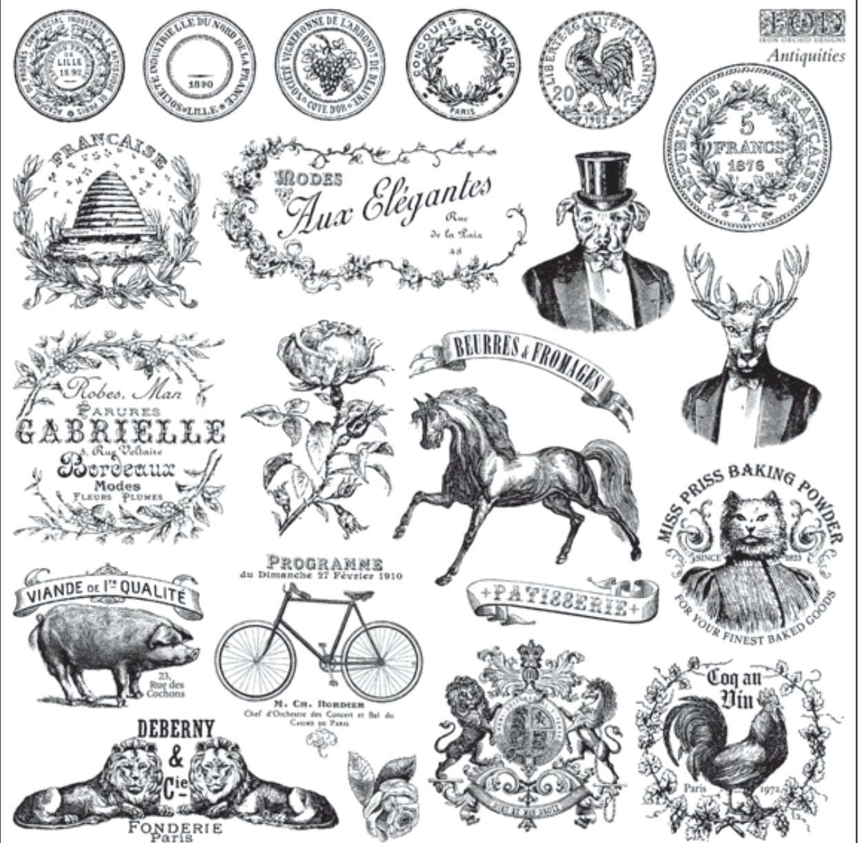IOD Antiquities Decor Stamp by Iron Orchid Designs - 12"x12" Silicone