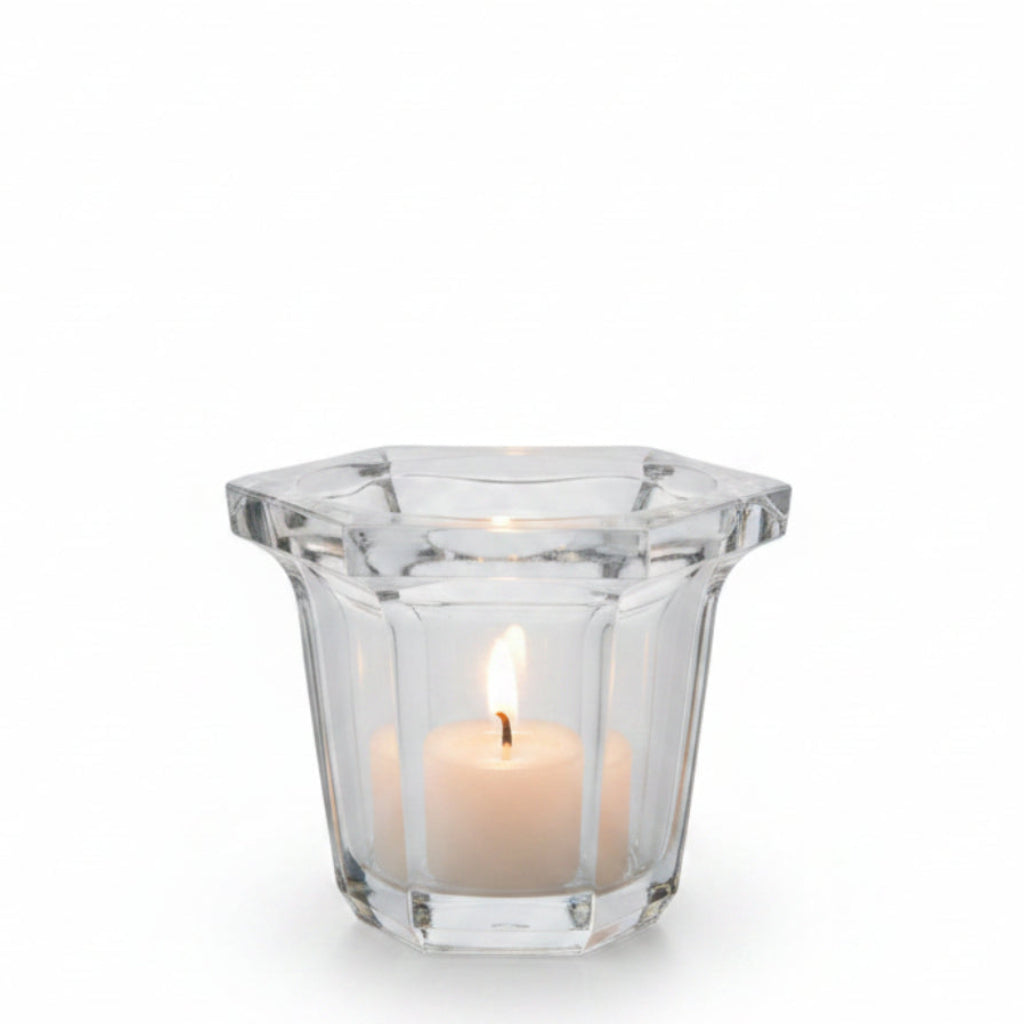 24% Lead Crystal Votive Candle Holder - 3 inches tall x 4 inches wide