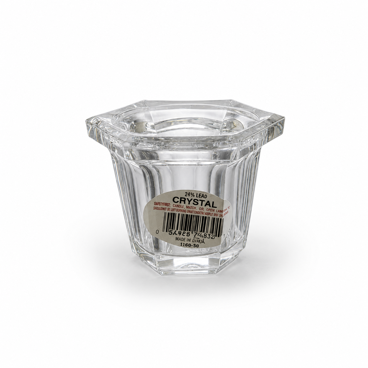 24% Lead Crystal Votive Candle Holder - 3 inches tall x 4 inches wide