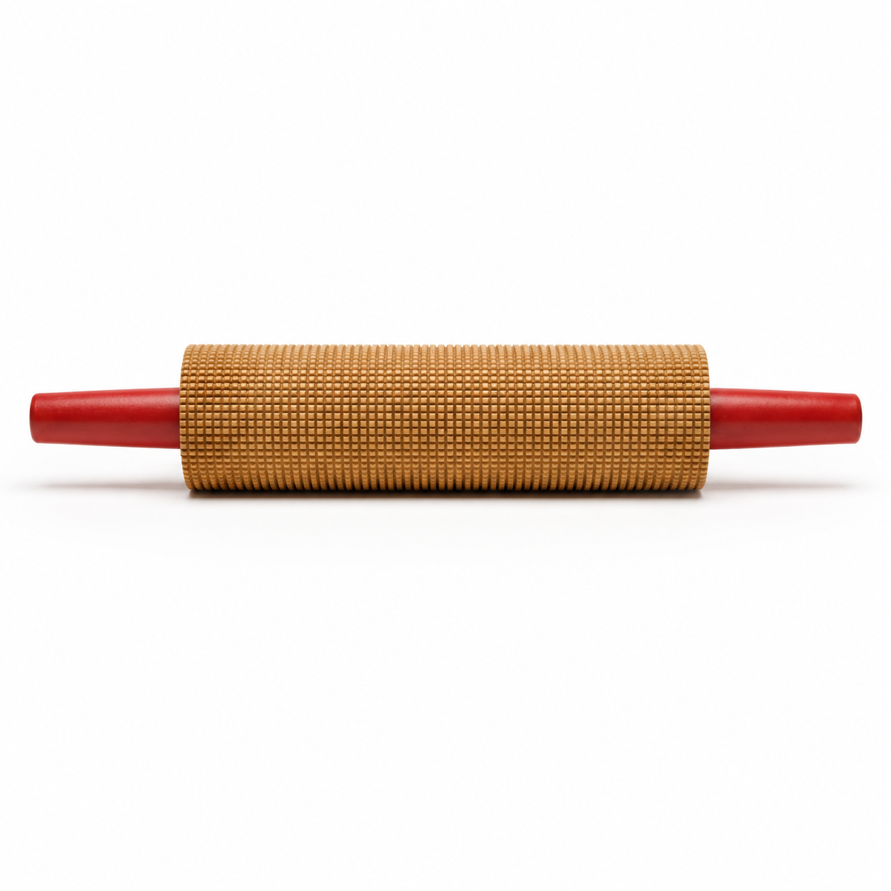 Lokstad Cross Cut Rolling Pin with Red Handles - Maple Wood USA Made