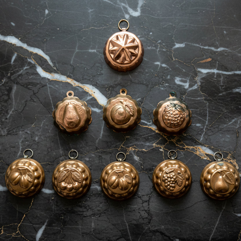Vintage Mini Chocolate Copper Molds with Hangers - Set of 9