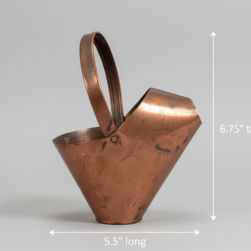 Vintage Mini Copper Scuttle Bucket Small - Coal Bucket Fireplace Decor