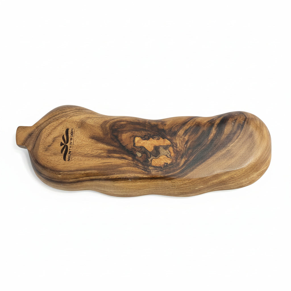 Mountain Woods Acacia Wood Tamarind Snack Serving Tray - Made in USA