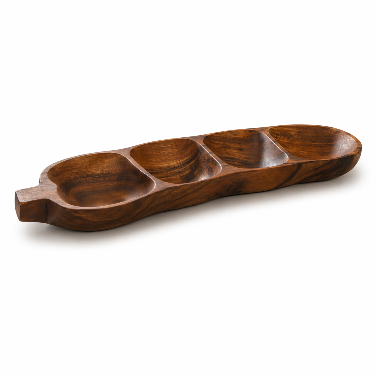Mountain Woods Acacia Wood Tamarind Snack Serving Tray - Made in USA